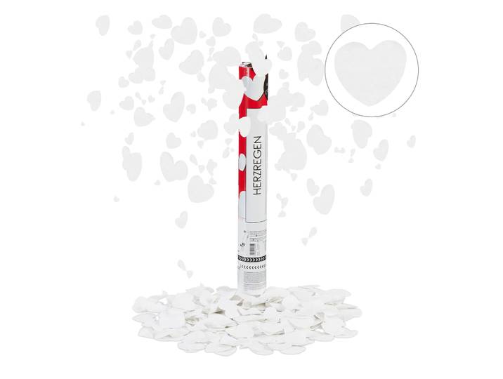 Party Popper 40cm Herzen weiss Weiss