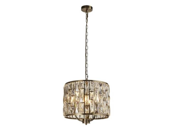 Searchlight Bijou 3-flammige Pendelleuchte, antikes Messing, Champagnerglas