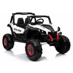 Kinderfahrzeug XMX603 mit MP4 Weiß 4x45W LCD Panel Ledersitz EVA-Reifen LED 2.4G