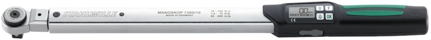Stahlwille Drehmomentschlüssel Service/Serien MANOSKOP® m.Umschaltknarre Nr.730DR/10 10-100 N·m Antriebs-4kant 1/2" (96501810)