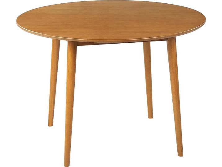 BELIANI Esszimmertisch Hellbraun ø 110 cm MDF-Platte Füßen Gummibaumholz Runder Tisch Retro-inspiriertes Design Modern