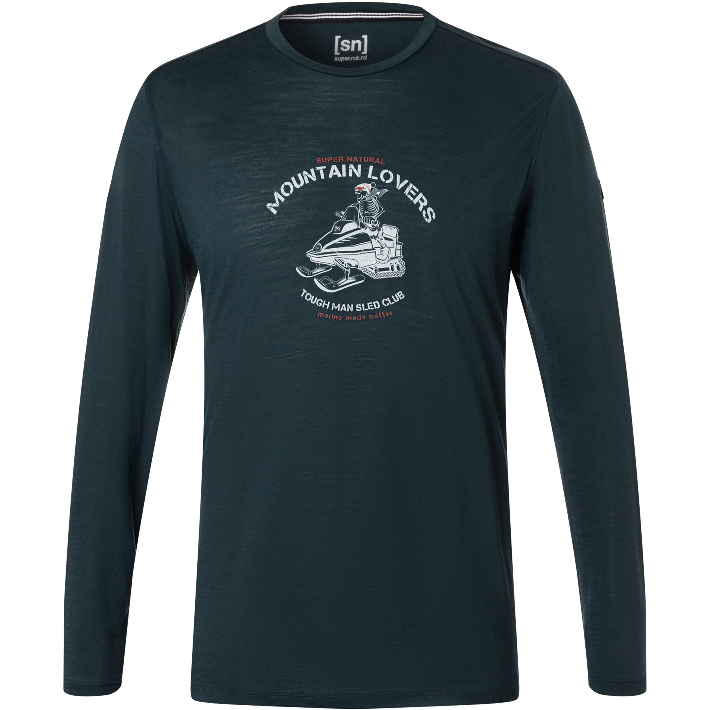 Super.Natural Sled Club Herren Longsleeves blau Größe S Trekking Hautfreundlich Merinowolle