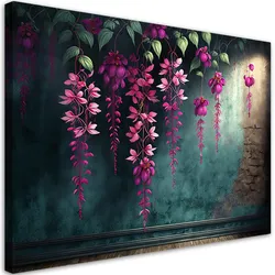 LEINWANDBILD Hängende Blumen auf Betonhintergrund 60x40cm