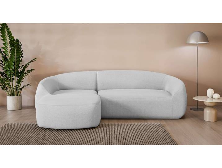 Ecksofa YANI, L-Form, Designersofa, organische Form, Masse B/T/H: 255/170/81 cm , grau (hellgrau), B:255cm H:81cm T:170cm, 100% Polyester, LEGER HOME BY LENA GERCKE, Sofas, Ecksofa, L-Form, Designersofa, organische Form, Masse B/T/H: 255/170/81 cm