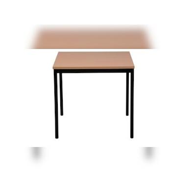 PROREGAL Bürotisch Wolf | Quadratisch | HxBxT 75x70x70 cm | Schwarz-Buche