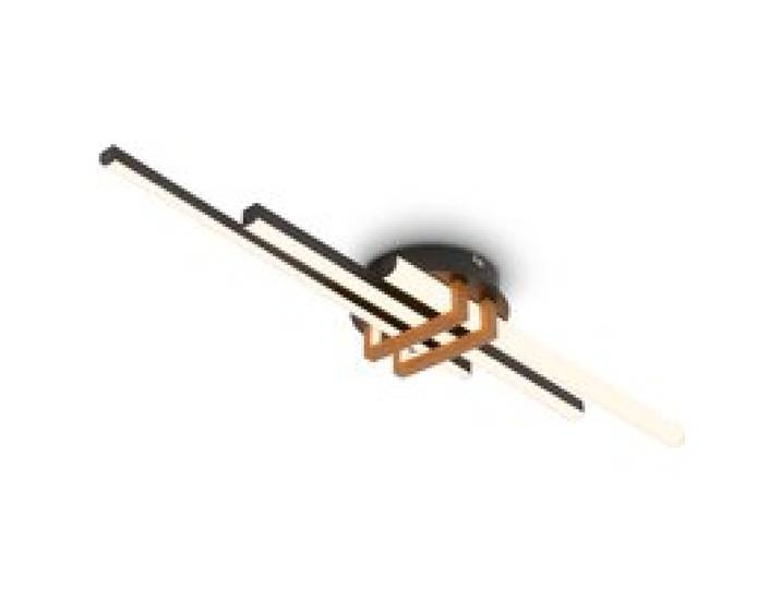 BRILONER Plafonnier à LED (Barre de 3, bois, noir)