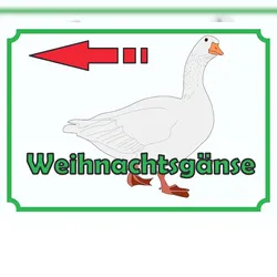 HB-Druck Weihnachtsgans Verkaufsschild Schild Pfeil nach links A4 (210x297mm)