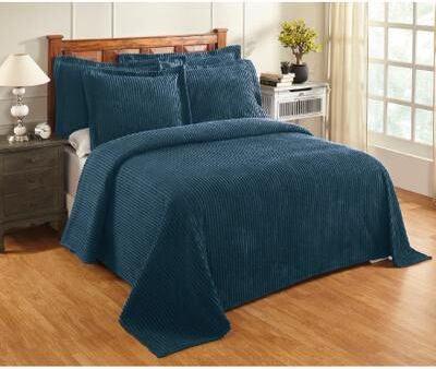Better Trends Jullian Collection in Bold Stripes Design Bedspread by Better Trends in Teal (Size QUEEN)