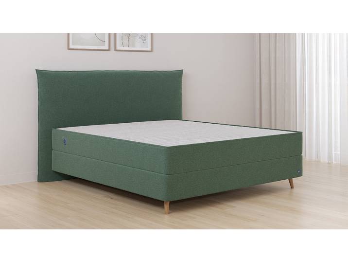 BRUNO Boxspringbett Premium 240x200cm in Grün Matratzen-Härtegrad: Link H3 / Rechts H3 mehrfach ausgezeichnet in Design & Qualität