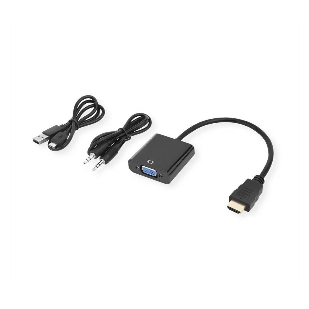 Secomp STANDARD Adapterkabel HDMI zu VGA+3,5mm-Audio (Stereo) (0.23 m) (S3210)