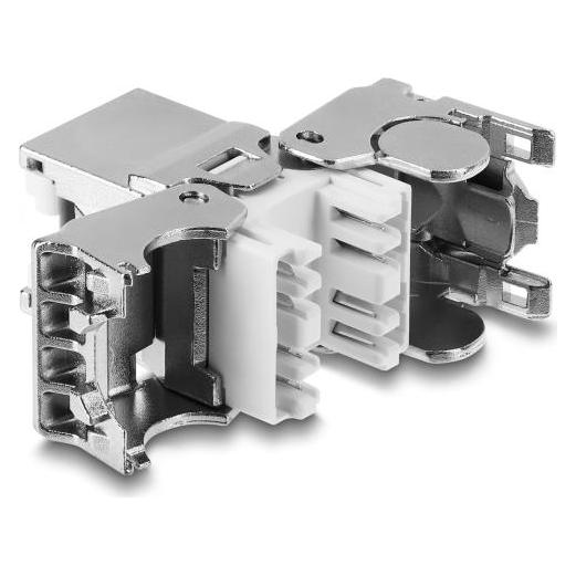 Delock Keystone-Modul RJ45-Buchse auf LSA Cat.6A, abgeschirmt, weiss (Keystone Modul) (86158)
