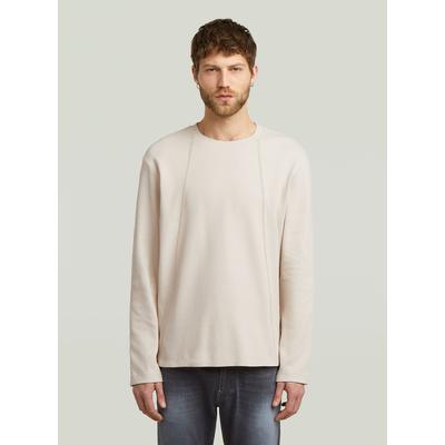 T-Shirt G-STAR "Tweeter A-Line T-Shirt", Herren, Gr. L, beige (weißbait), Obermaterial: 100% Baumwolle, Shirts T-Shirt