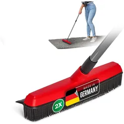 2X Gummibesen Auto & Abzieher Friseurbesen Gummi Noppenbesen Hundehaarentferner Parkett Besen für Drinnen Steinböden Teppichbesen Bodenabzieher Haushaltsbesen Wunderbesen