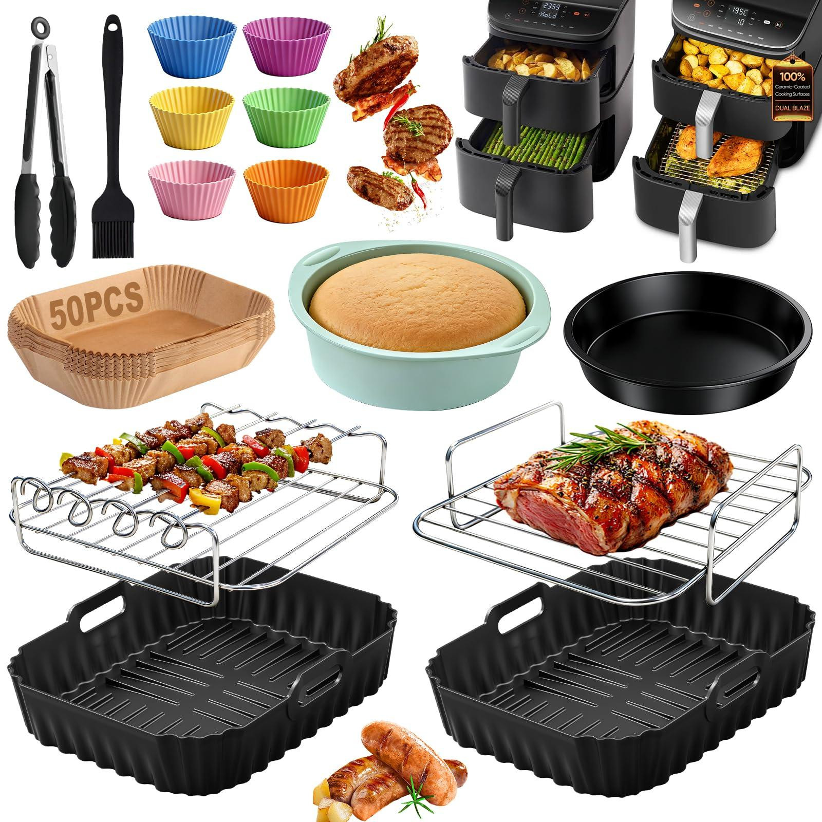 Dripio 15-delige siliconen accessoire set voor Cosori heteluchtfriteuse 8,6 liter, BPA-vrij