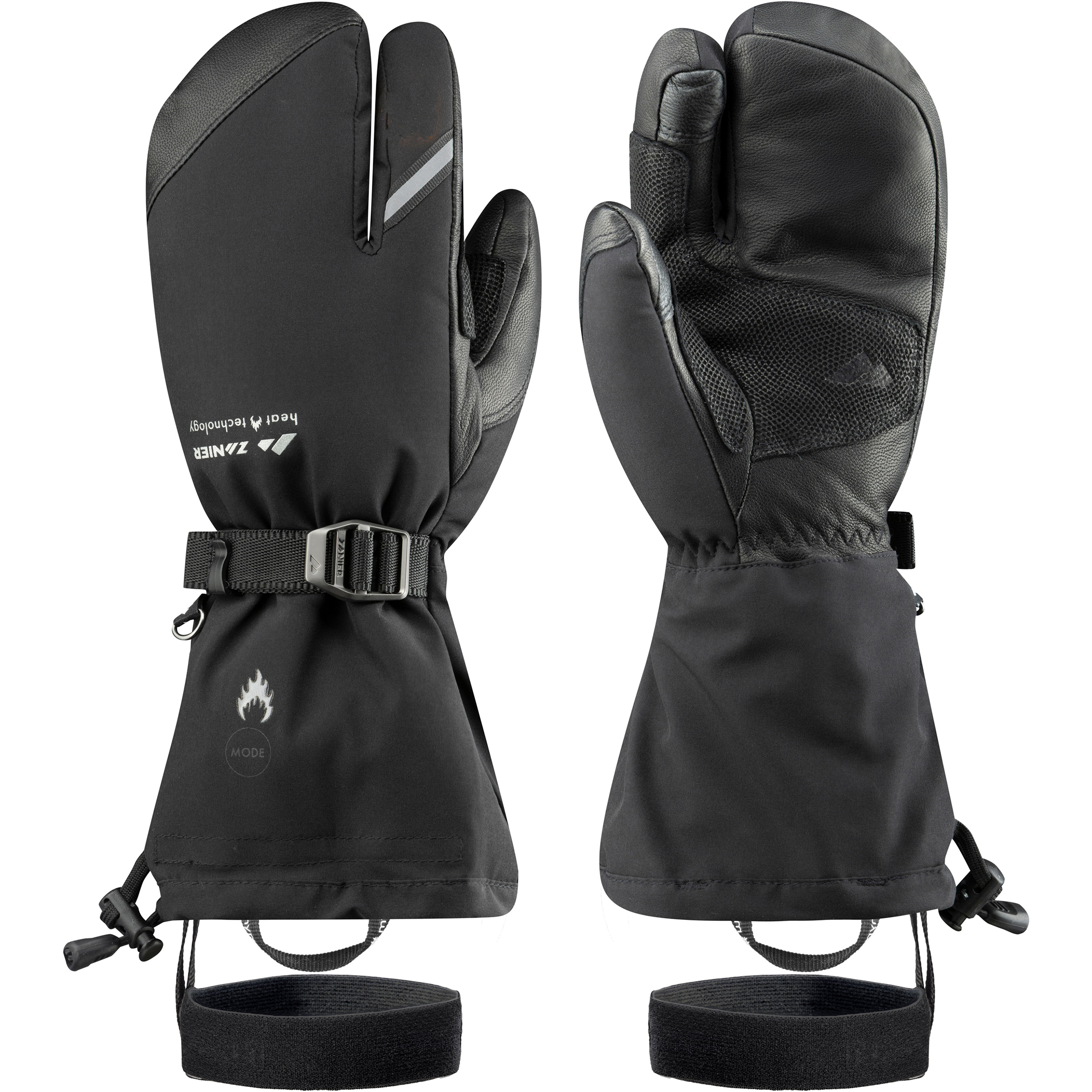 Zanier Gloves Backcountry Heat STX 4000 3-Finger-Handschuhe schwarz Größe 9.5 Skifahren Winddicht Wasserabweisend