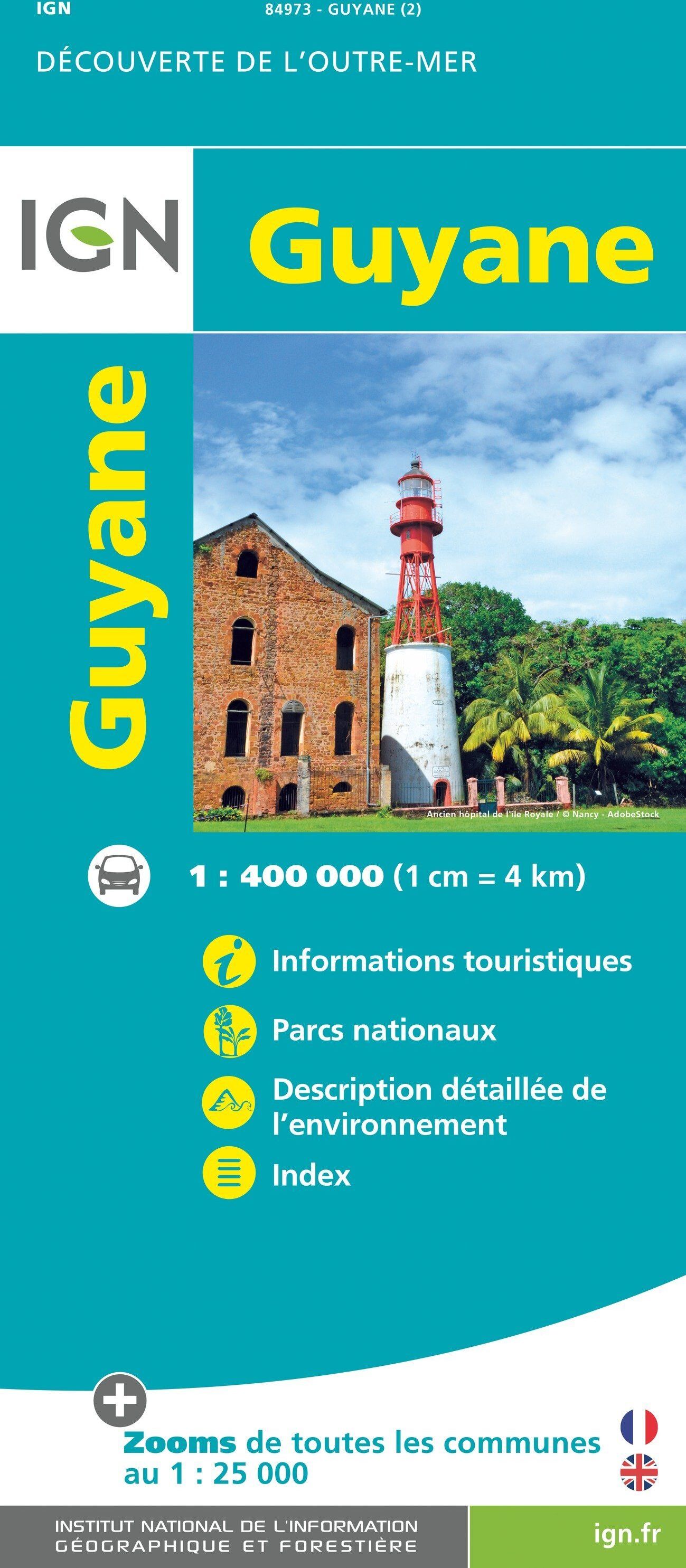 Carte routière - Guyane   IGN