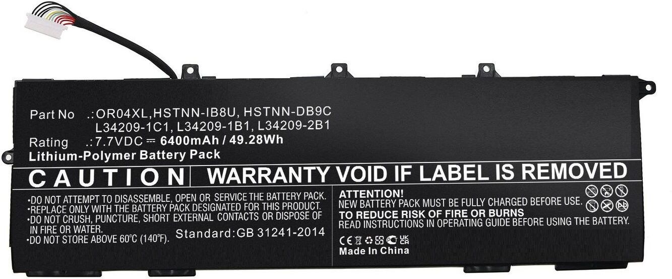 CoreParts MBXHP-BA0301 Replacement Laptop Battery for HP EliteBook x360 830 G6, 7.6V 6600mAh 50.16Wh Li-Pol, Black