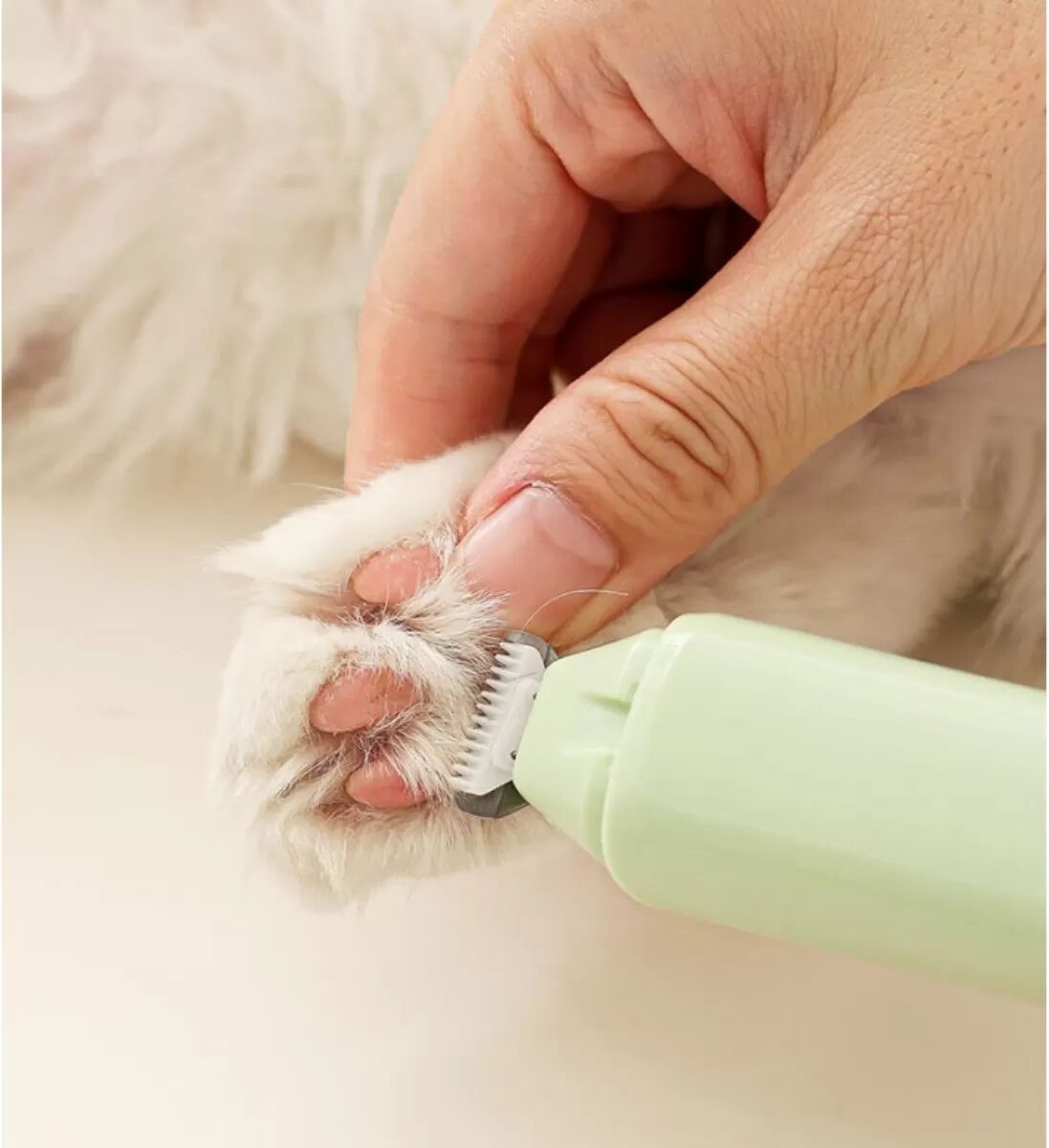 INF 2-in-1 Tiernagelknipser & Haarschneider mit LED-Licht - Wiederaufladbar & Leise Grün