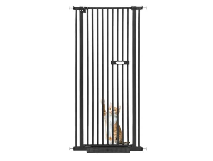 Katzengitter Tür, Türschutzgitter ohne Bohren, Verstellbar 76-85cm Absperrgitter für Katzen und Hunde, Haustiergitter mit Automatik-Schließfunktion, Kindergitter Tür ohne Bohren für Innentüren