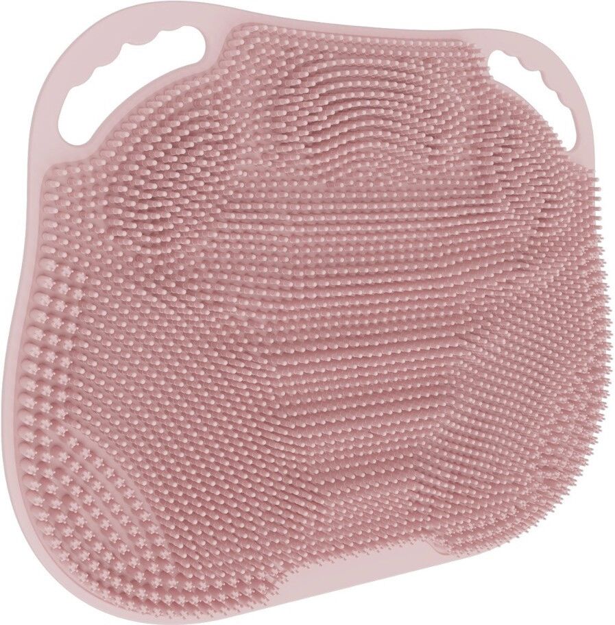 INF Multifunktionale Silikon-Fußbürstenmatte – Fußmassager & Rückenbürste, Anti-Rutsch-Duschmatte für Zuhause, 35cm x 28cm, Rosa