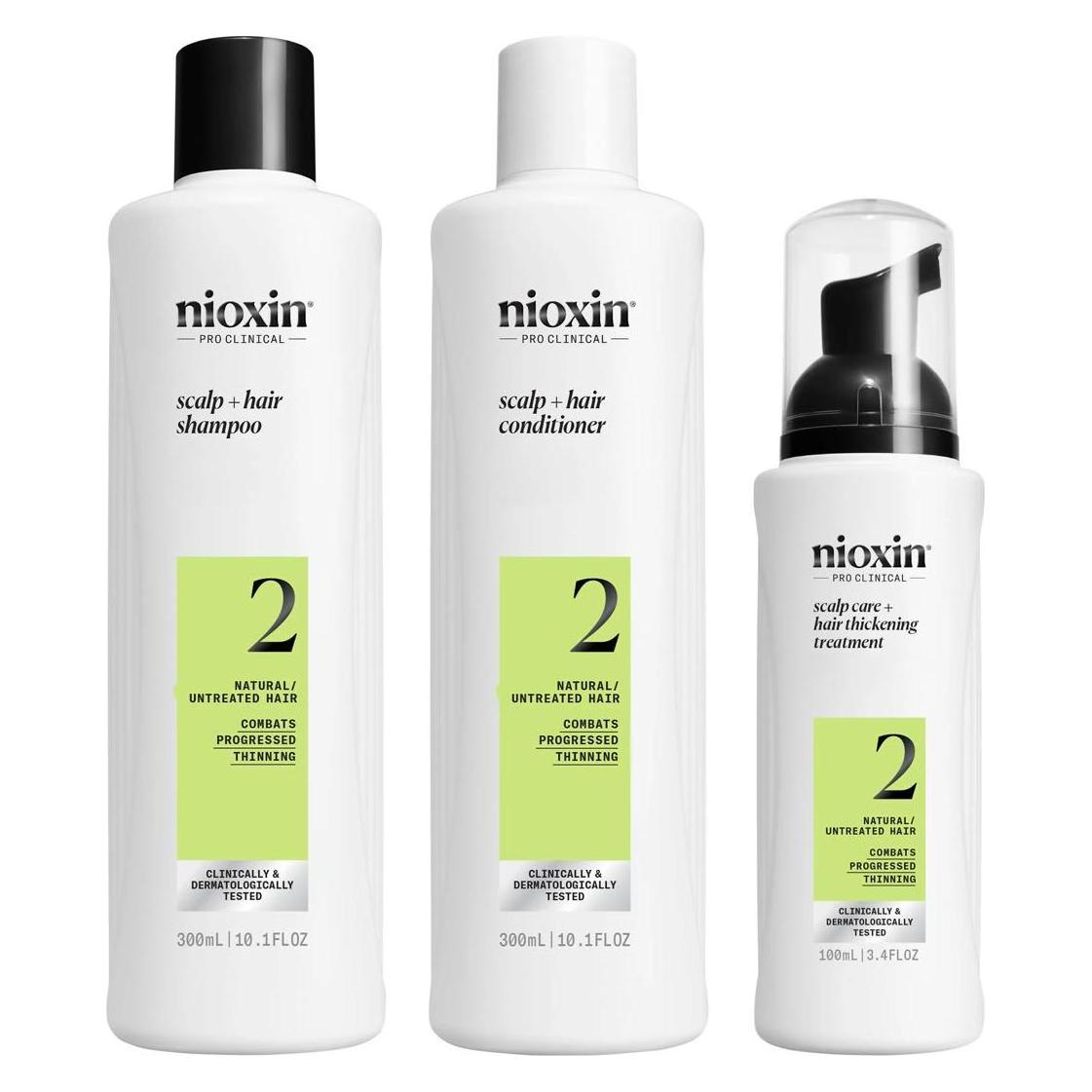 Nioxin System 2 Kit 150ml Shampoo 150ml Spülung 40ml Behandlung Advanced Thinning Kit (Haarpflege Set) (0000106509)