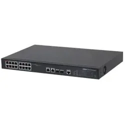 Dahua PoE PFS4218-16ET-240 Unmanaged Gigabit Ethernet (10/100/1000) Power over Ethernet (16 Ports), Netzwerk Switch, Schwarz
