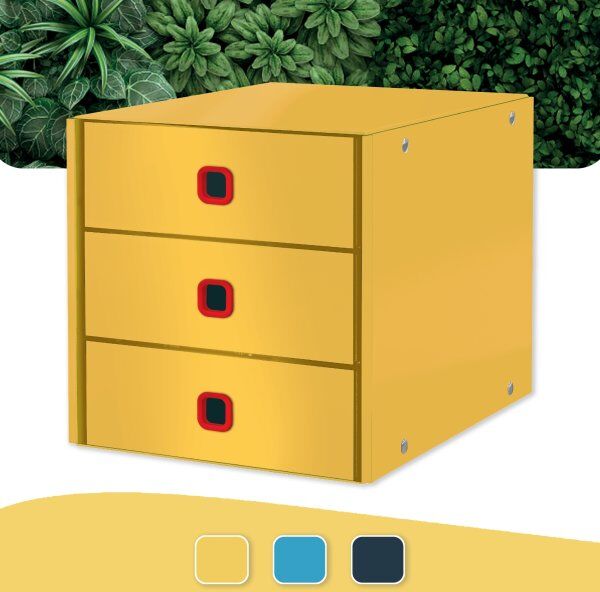 Leitz Cosy C&s; Skuffekabinet   3 Rum   Gul