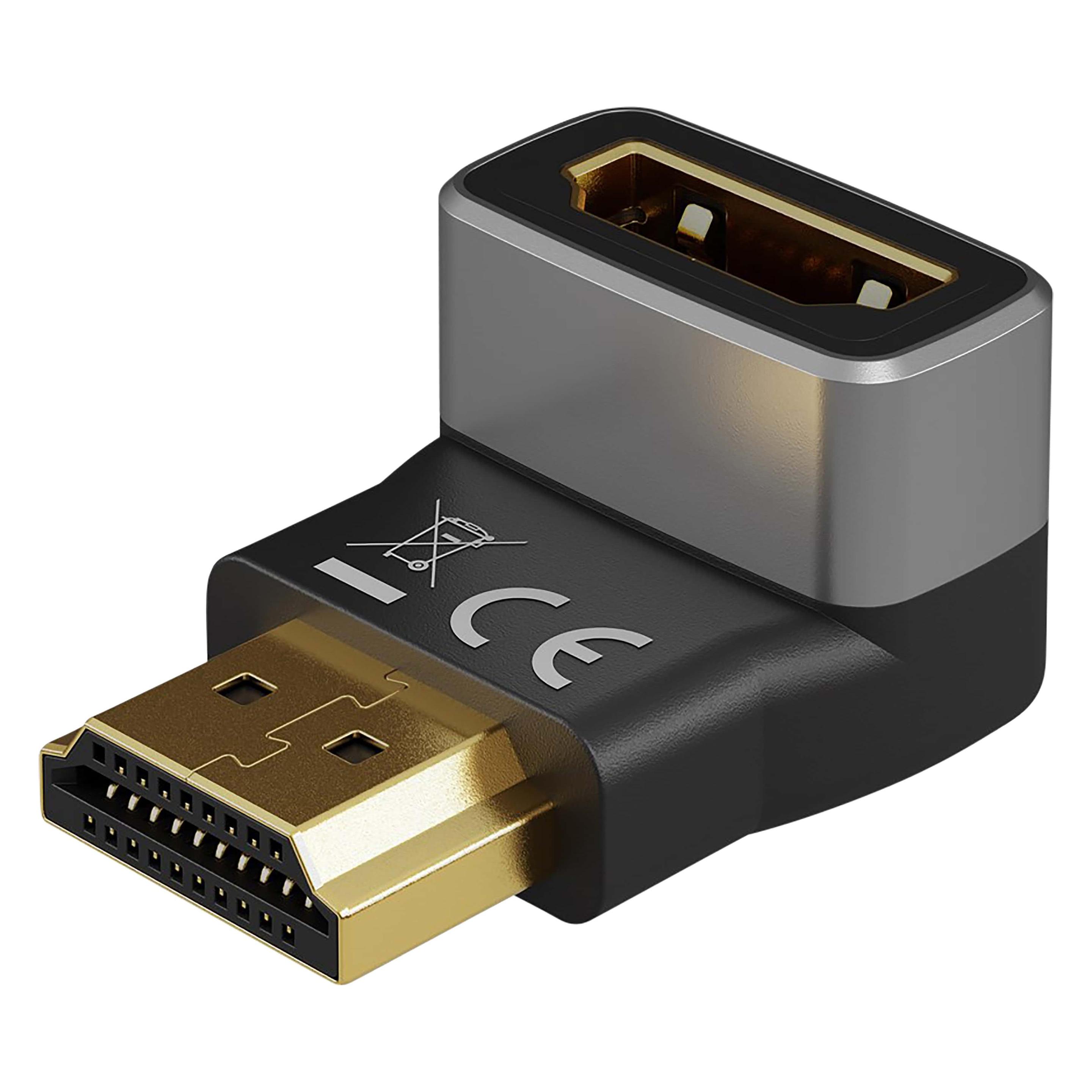 Goobay HDMI-Winkeladapter 270° vertikal, 8K @ 60 Hz, vergoldet (72011)