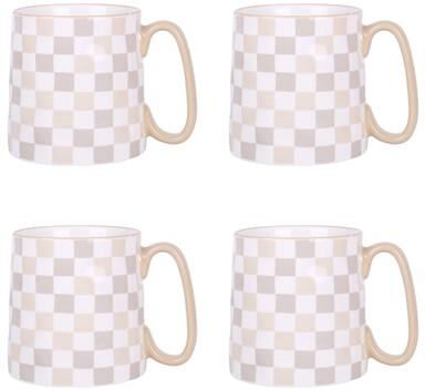 10 Strawberry Street Bella Abstract Elegance Mugs, Set of 4