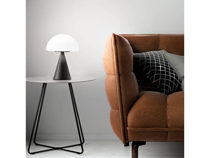 Fabas Luce LED Tischlampe Blip, dimmbar, schwarz, für Wohn- / Esszimmer, Glas, Modern