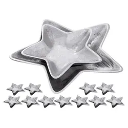 Amagohome Dekoschalen Stern 12x 2er Set Masterbox Starlight Weihnachtsdeko Aluminium : silber