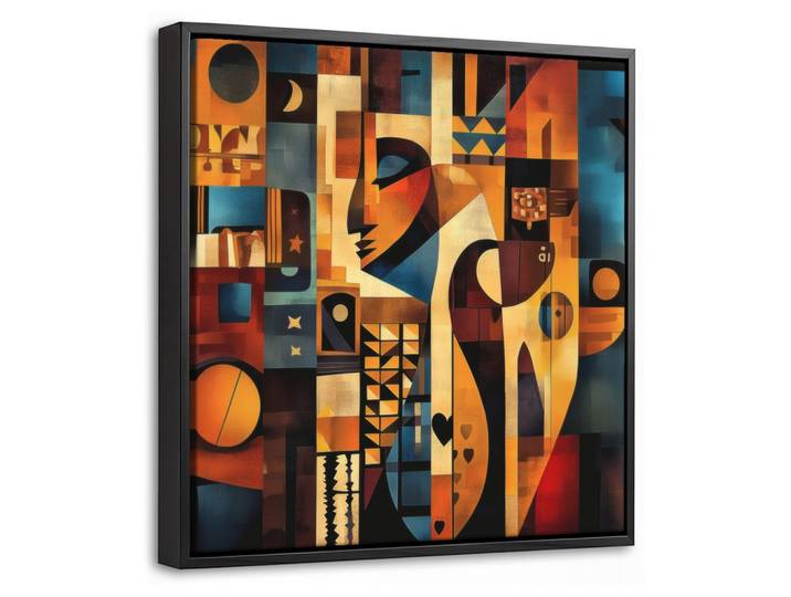 LEINWAND Bilder mit Rahmen - Figuren - Abstrakt - Symbole - 20x20