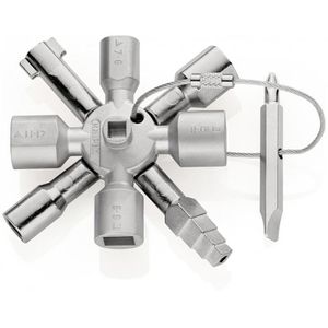 Knipex Schaltschrankschlüssel 00 11 01, TwinKey, 7 Profile, für Schränke und Absperrsysteme