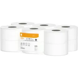 Wepa 317570 comfort Recycling hochweiß Toilettenpapier 12 Rollen/Paket a 120m, 3-lagig, Blattgröße 9,2 x 25 cm