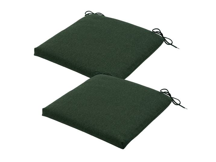 Stuhlkissen Outdoor 2er-Set Bändchen, Sitzkissen wasserabweisend, grün, je 40 x 40 cm