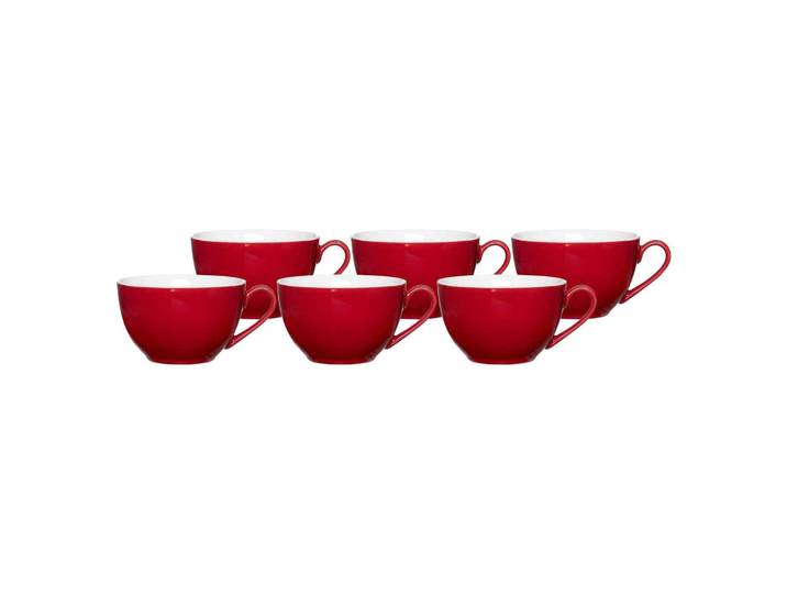 Tasse RITZENHOFF & BREKER Kaffeetassen Doppio 200 ml 6er Set , rot, Porzellan, Trinkgefäße, Tasse