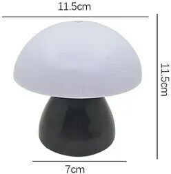 Friendly Fresh Finds Mushroom LED Table Lamp Touch Dimming USB Rechargeable Ambient Night Light black