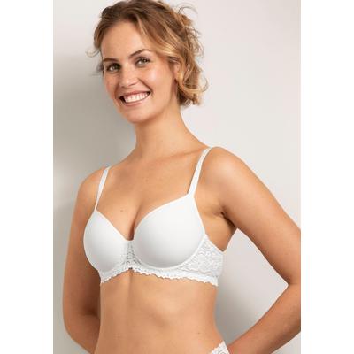 Bügel-BH NINA VON C. "Millefleurs", Damen, Gr. 75, Cup C, weiß, Obermaterial: 85% Polyamid, 15% Elasthan, unifarben, Basic, normal, BHs Bügel-BH, elastisch, feminin, bequem, atmungsaktiv, weich, mit Spitze, mit Bügel