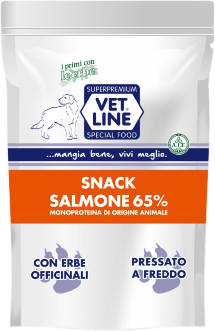 Vetline Vet Line Snack di Salmone Monoproteico Grain Free per Cani 80g