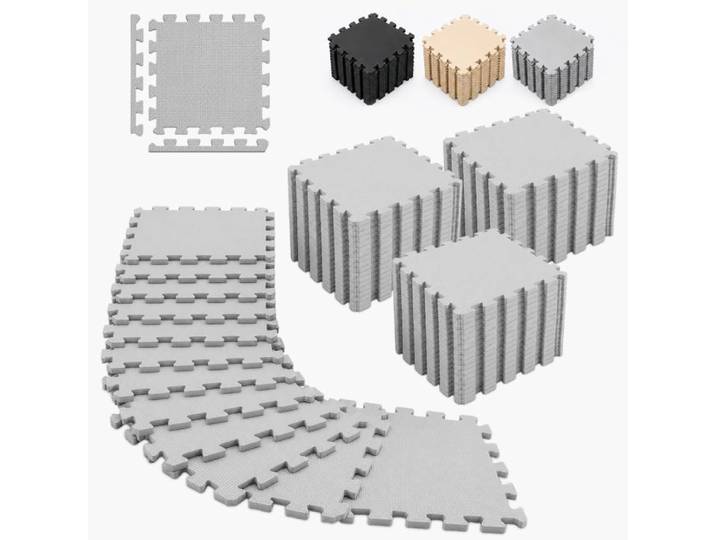 Relaxdays Tapis fitness protecteur, set 30 x 30 cm