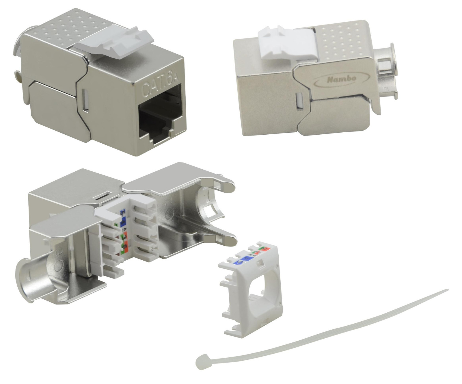 Helos Cat.6a Keystone-module GHMT, 22-26 AWG, Breedte: 15,45 mm, gereedschaploos te installeren