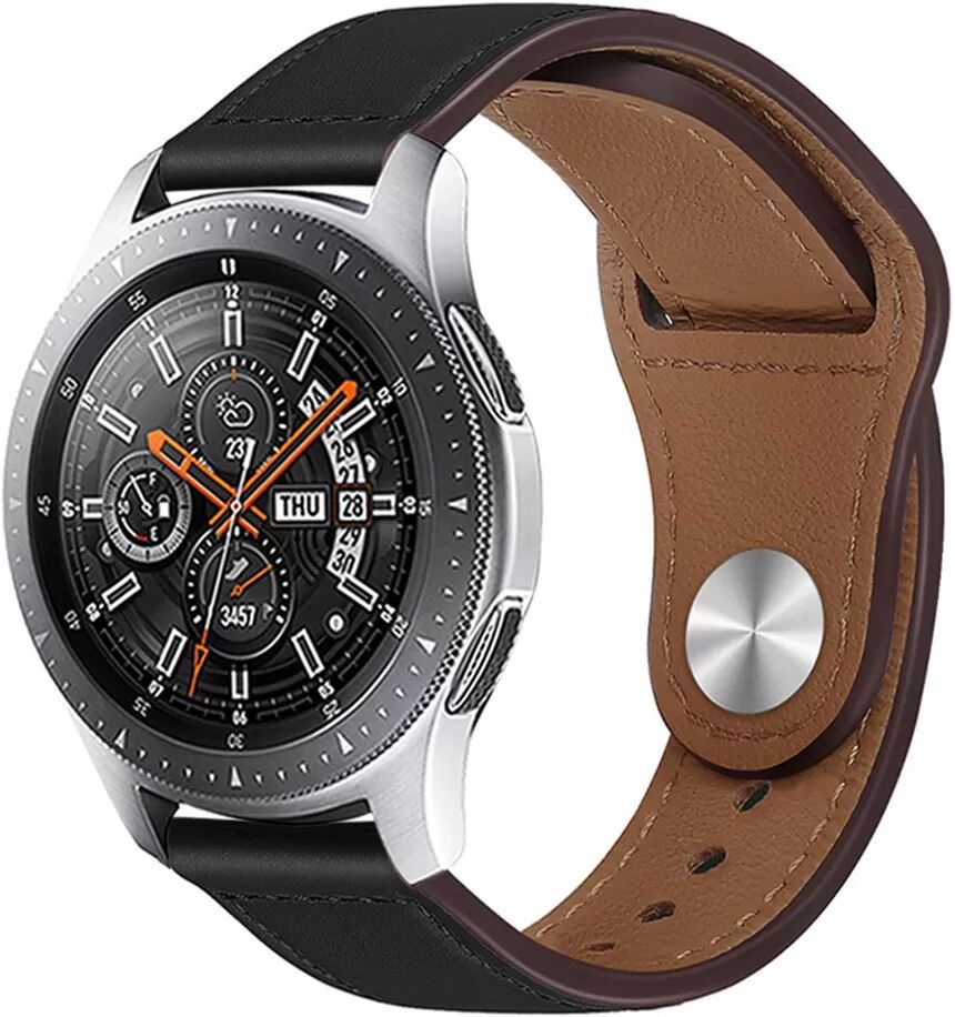 INF PU Leder Uhrenarmband kompatibel mit Huawei GT4/GT3/PRO - Stilvolles Ersatzarmband Schwarz 22 mm