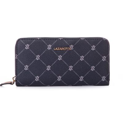 Geldbörse LAZAROTTI "Palermo Geldbörse 19,5 cm", Damen, schwarz (blau), Kunstleder, Kleinlederwaren
