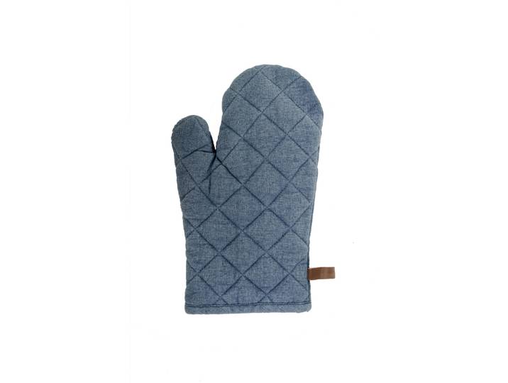 Ofenhandschuh Myrna blau Baumwolle B 28 cm