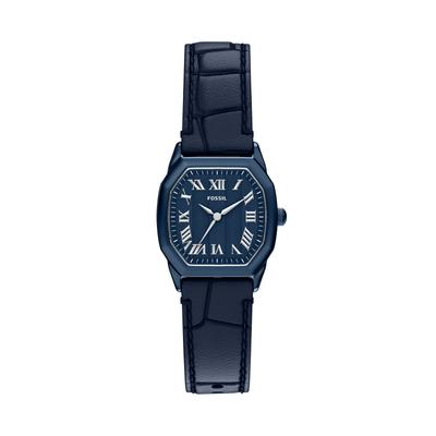 Quarzuhr FOSSIL "Harlow", blau, Armbanduhren, Damen, Quarzuhr, Armbanduhr, Damenuhr, Lederarmband, analog