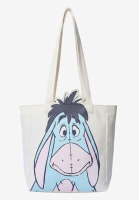 Women's Disney Eeyore Die-Cut Canvas Tote Bag with Shaped Top by Disney in Beige (Size ONE SIZE)