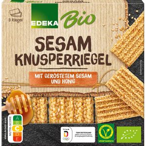 Edeka Müsliriegel Knusperriegel Sesam, BIO, je 25 g, 3 Riegel