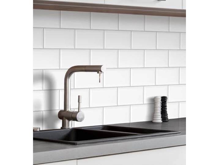 MyMaxxi Küchenrückwand selbstklebend - Matte, 0,4 mm Premium Spritzschutz Folie als günstige Alternative zu Glas, einfache Montage & leichte Reinigung - Motiv: Fliesen Wand 340 x 60 cm