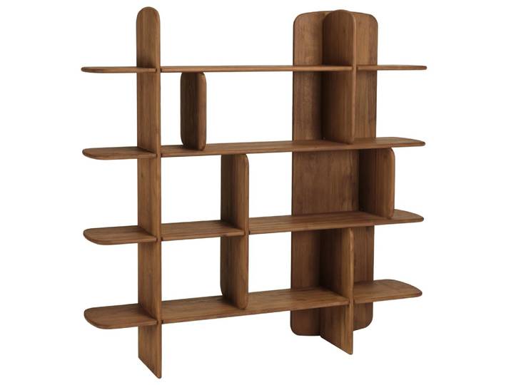 Bibliothèque 160x160cm en bois de teck recyclé