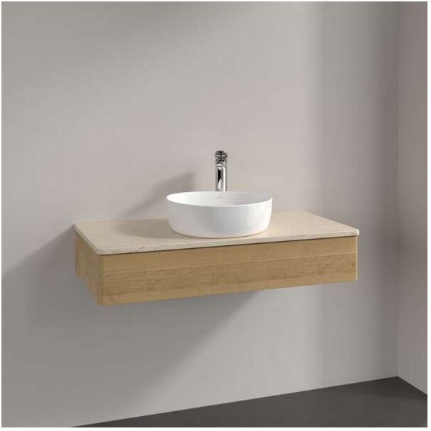 Villeroy und Boch Antao Waschtisch-Unterschrank L09053HN Villeroy und Boch Antao Waschtisch-Unterschrank L09053HN  eckig mit Hahnlochbohrung wandhängend Befestigungsset wird mitgeliefert Raumsparsiphon Waschbecken mittig mit Auszugsbeleuchtung 1 x LED/14,